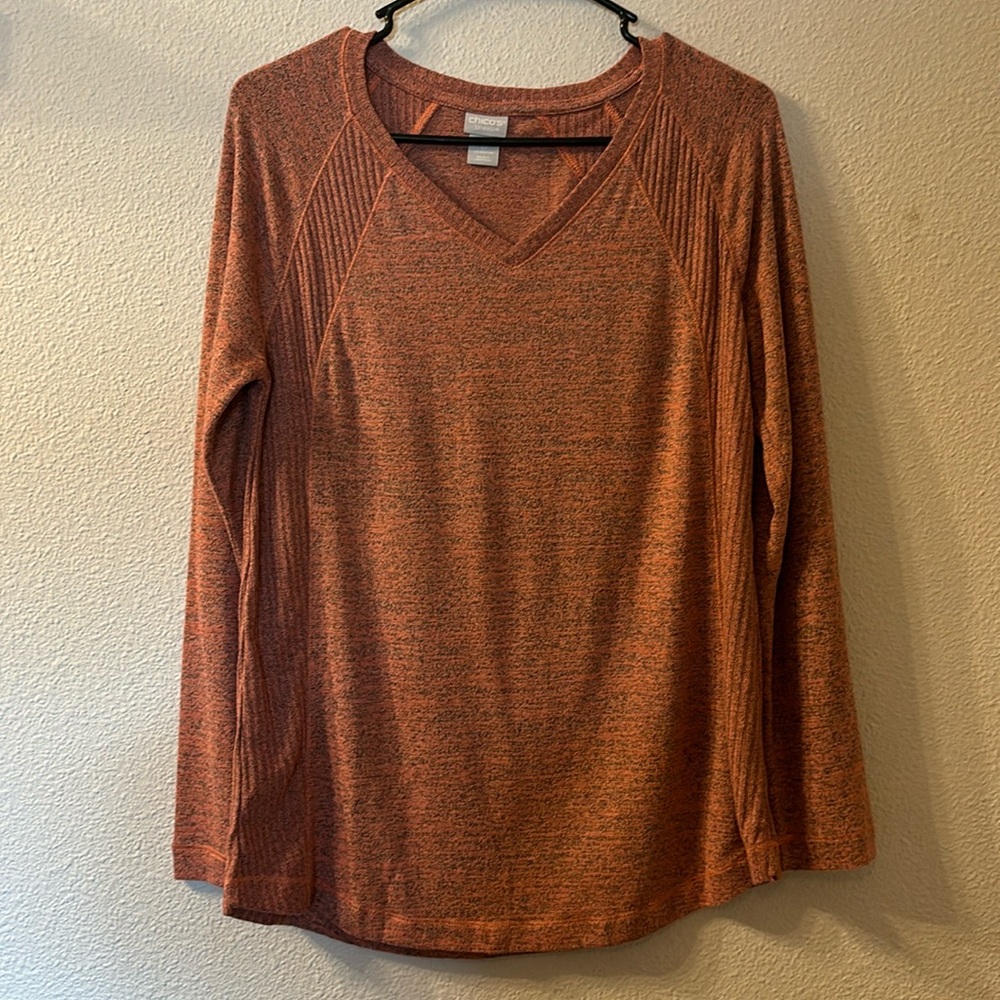 Chicos Zenergy Orange Vneck size 0 (4/6)